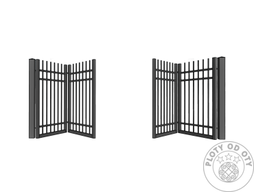 Kovová brána skládací čtyřkřídlá DESIGN I. do výšky 1,5m