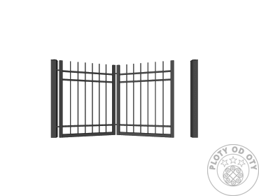 Kovová brána skládací dvoukřídlá HLINÍK HORIZONT do výšky 1,5m