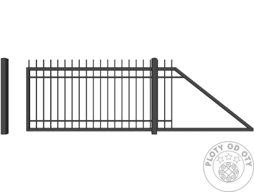 Kovová brána posuvná nesená Modern Tahokov 3D do výšky 1,5m