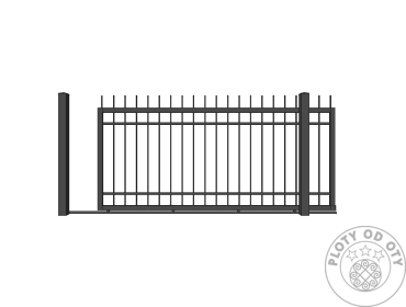 Kovová brána vedená DESIGN III. do výšky 1,5m