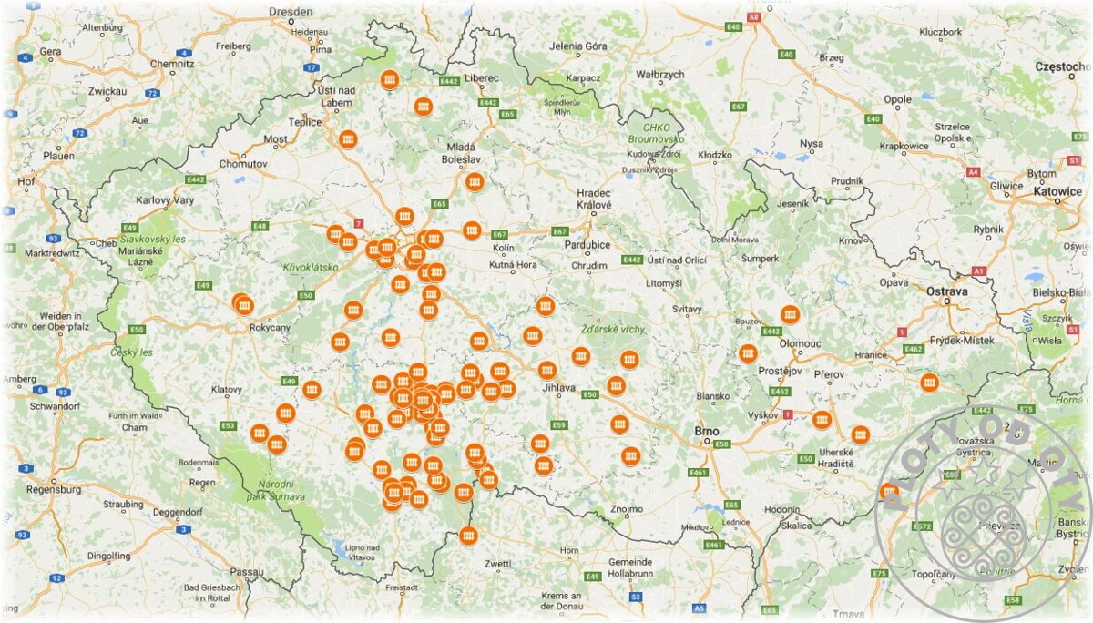 Mapa vybraných realizací