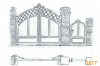 1817 - Návrh zdobení brány a branky Vjezdová brána, kovová brána, vstupní branka, kovová branka