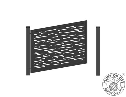 Kovová brána jednokřídlá DESIGN I. do výšky 1,5m