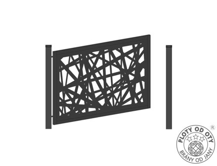 Kovová brána jednokřídlá DESIGN II. do výšky 1,5m