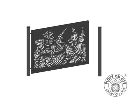 Kovová brána jednokřídlá DESIGN III. do výšky 1,5m