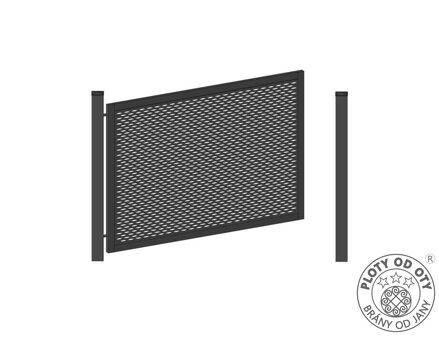 Kovová brána jednokřídlá TAHOKOV 3D do výšky 1,5m