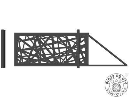 Kovová brána posuvná nesená DESIGN II. do výšky 1,5m