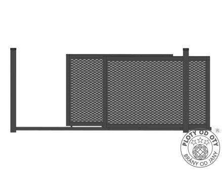 Kovová brána teleskopická vedená dvoudílná TAHOKOV 3D do výšky 1,5m