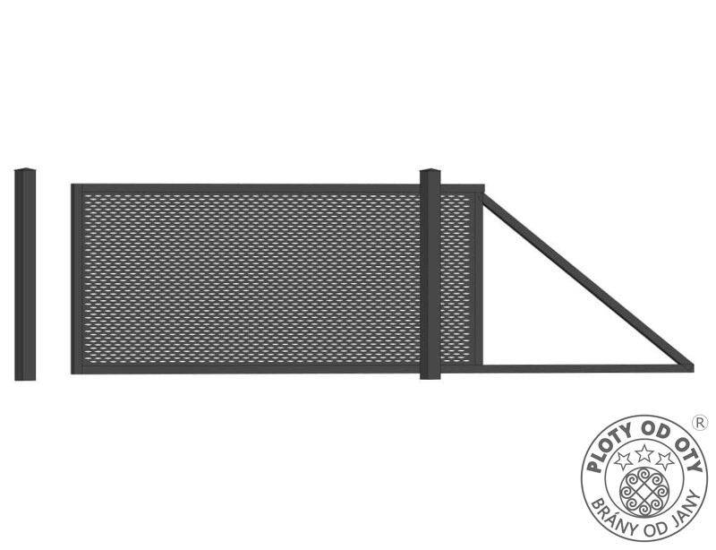 Kovová brána posuvná nesená Modern Tahokov 3D do výšky 2,0m