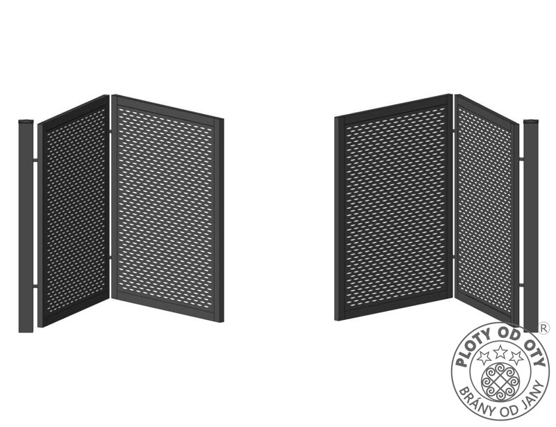 Kovová brána skládací čtyřkřídlá TAHOKOV 3D do výšky 2,0m
