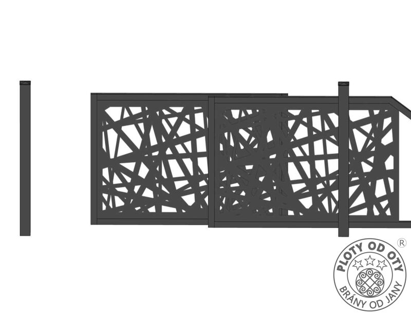 Kovová brána teleskopická nesená DESIGN II. do výšky 2,0m