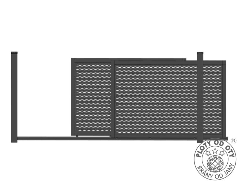 Kovová brána teleskopická vedená dvoudílná TAHOKOV 3D do výšky 2,0m