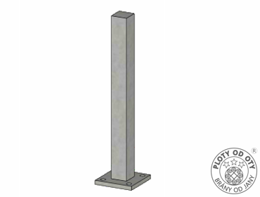 Plotový sloupek ZESÍLENÝ 50x50x3 s kotevní patkou