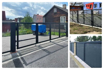 Moderní ploty, brány a branky s výplní tahokovu