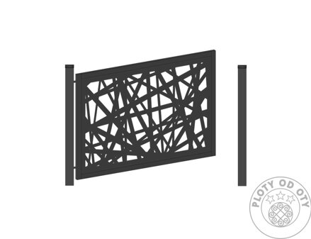 Kovová brána jednokřídlá DESIGN II. do výšky 1,5m