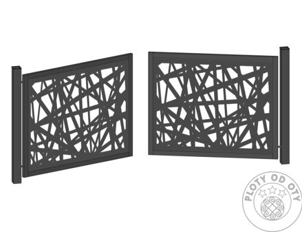 Kovová brána dvoukřídlá DESIGN II. do výšky 1,5m