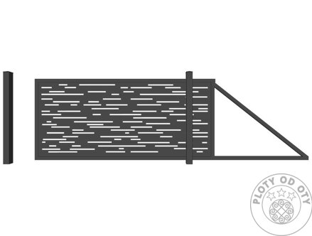 Kovová brána posuvná nesená DESIGN I. do výšky 1,5m