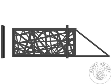 Kovová brána posuvná nesená DESIGN II. do výšky 1,5m