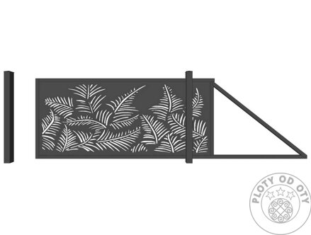 Kovová brána posuvná nesená DESIGN III. do výšky 1,5m