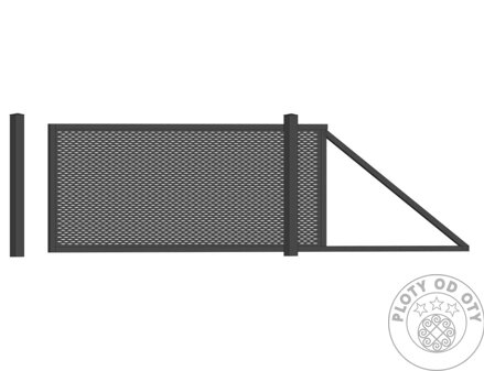Kovová brána posuvná nesená Modern Tahokov 3D do výšky 1,5m