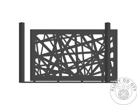 Kovová brána vedená DESIGN II. do výšky 1,5m