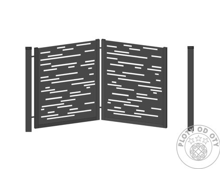 Kovová brána skládací dvoukřídlá DESIGN I. do výšky 1,5m