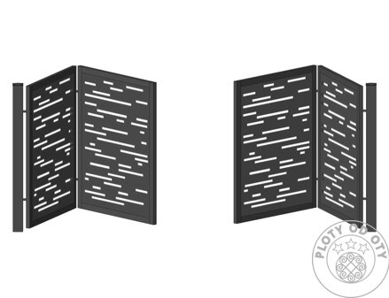 Kovová brána skládací čtyřkřídlá DESIGN I. do výšky 1,5m