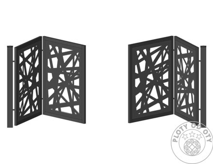 Kovová brána skládací čtyřkřídlá DESIGN II. do výšky 1,5m