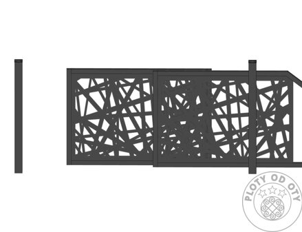 Kovová brána teleskopická nesená DESIGN II. do výšky 1,5m