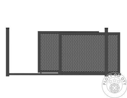 Kovová brána teleskopická vedená dvoudílná TAHOKOV 3D do výšky 1,5m