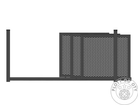 Kovová brána teleskopická vedená třídílná TAHOKOV 3D do výšky 1,5m