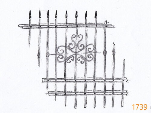kovový plot, zdobení plotu, kovaný plot
