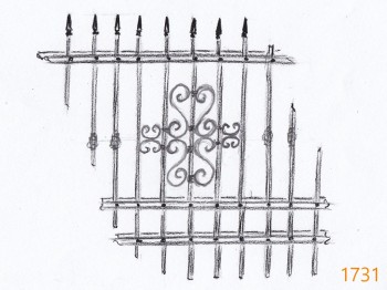 kovový plot, zdobení plotu, kovaný plot