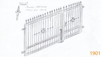 brána, kovová brána, vjezdová brána