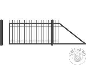 Kovová brána posuvná nesená Economy SP04 SINGLE do výšky 1,5m
