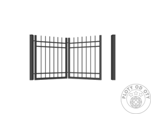 Kovová brána skládací dvoukřídlá Modern Perforovaný plech do výšky 1,5m